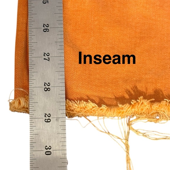 Zara women’s high rise wide leg pants burnt orange denim frayed hem size 6 - Picture 8 of 11